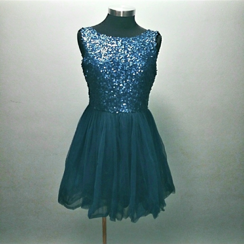 Red Clover sequins open back dress